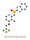 Dexlansoprazole gastric ulcer drug molecule, illustration