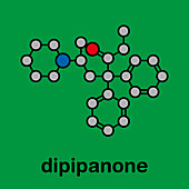 Dipipanone opioid analgesic drug molecule, illustration
