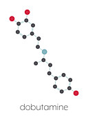 Dobutamine sympathomimetic drug molecule, illustration