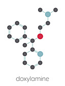 Doxylamine antihistamine drug molecule, illustration