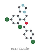 Econazole antifungal drug molecule, illustration