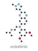 Erdafitinib cancer drug molecule, illustration