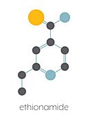 Ethionamide tuberculosis drug molecule, illustration
