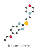 Fabomotizole anxiolytic drug molecule, illustration