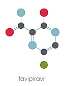 Favipiravir antiviral drug molecule, illustration