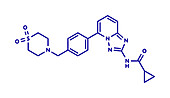 Filgotinib anti-inflammatory drug molecule, illustration