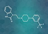 Flibanserin sexual desire drug molecule, illustration