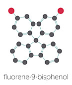 Fluorene-9-bisphenol molecule, illustration