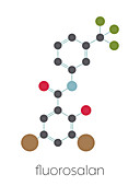 Fluorosalan antiseptic molecule, illustration