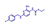Flupirtine analgesic drug molecule, illustration