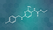 Flupirtine analgesic drug molecule, illustration
