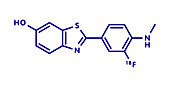 Flutemetamol 18F PET tracer molecule, illustration