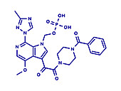 Fostemsavir HIV virus drug molecule, illustration