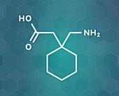 Gabapentin drug molecule, illustration