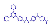 Gedatolisib cancer drug molecule, illustration