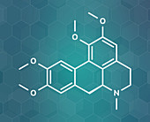 Glaucine alkaloid molecule, illustration