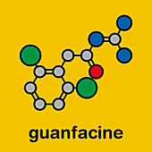 Guanfacine ADHD drug molecule, illustration