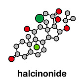 Halcinonide topical corticosteroid drug molecule