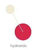 Hydroxide anion chemical structure, illustration