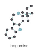 Ibogamine alkaloid molecule, illustration