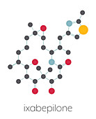 Ixabepilone cancer drug molecule, illustration