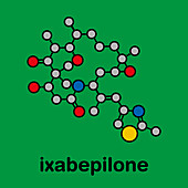 Ixabepilone cancer drug molecule, illustration