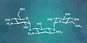 Kanamycin antibiotic drug molecule, illustration