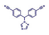 Letrozole breast cancer drug molecule, illustration