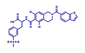 Lifitegrast drug molecule, illustration