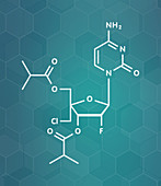 Lumicitabine RSV drug molecule, illustration