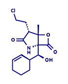 Marizomib cancer drug molecule, illustration