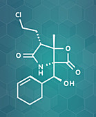 Marizomib cancer drug molecule, illustration