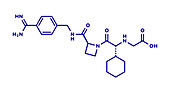 Melagatran anticoagulant drug molecule, illustration
