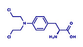 Melphalan cancer drug molecule, illustration