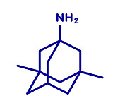 Memantine Alzheimer's disease drug molecule, illustration