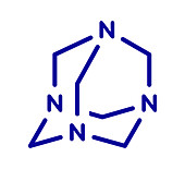 Methenamine molecule, illustration