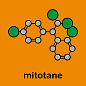 Mitotane cancer drug molecule, illustration