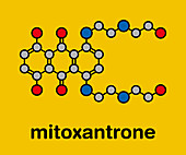 Mitoxantrone cancer drug molecule, illustration