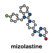 Mizolastine antihistamine drug molecule, illustration