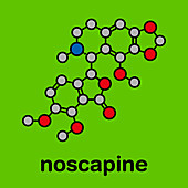 Noscapine antitussive drug molecule, illustration
