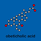 Obeticholic acid liver disease drug molecule, illustration