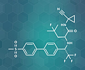 Odanacatib osteoporosis drug molecule, illustration