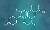 Ofloxacin fluoroquinolone antibiotic drug molecule