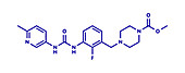Omecamtiv mecarbil heart failure drug molecule, illustration