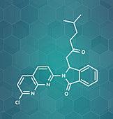 Pagoclone anxiolytic drug molecule, illustration