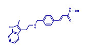 Panobinostat cancer drug molecule, illustration