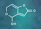 Patulin mycotoxin molecule, illustration