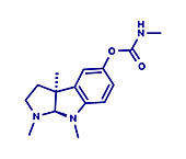 Physostigmine alkaloid molecule, illustration