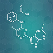 Pimodivir influenza drug molecule, illustration