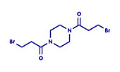 Pipobroman cancer chemotherapy drug molecule, illustration